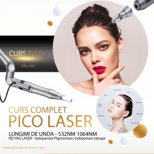Curs Laser PICOSECOND 755NM, 532NM, 1064NM Eliminare Pete pigmentare, Eliminare Tatuaje Color si Negre + Rejuvenare Facială Laser Carbon peeling