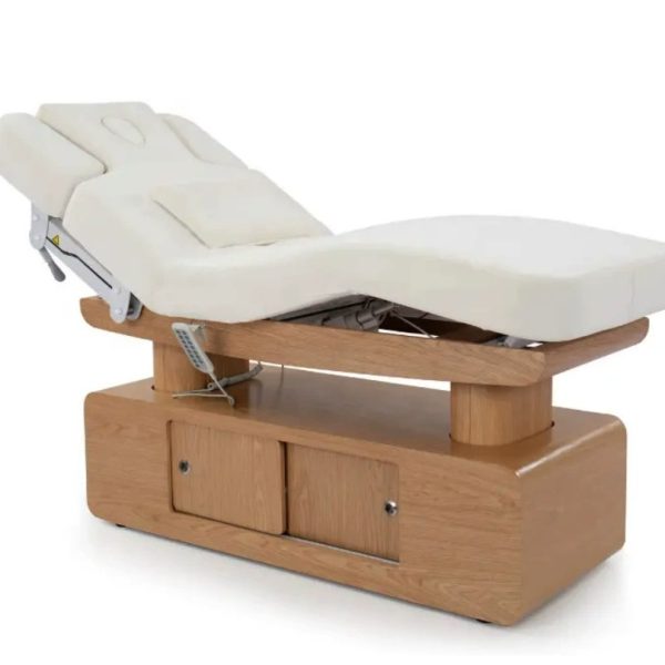 Pat Electric Profesional Pentru Spa si Masaj,Cu Reglaj Electric ,Incalzire si Iluminare LED ,ALB